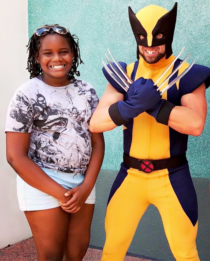 Sidibe's daughter poses with Marvel character